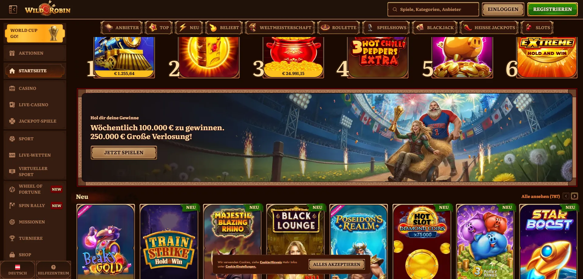 WildRobin Casino App &ndash; Mobile Gaming f&uuml;r &ouml;sterreichische Spieler