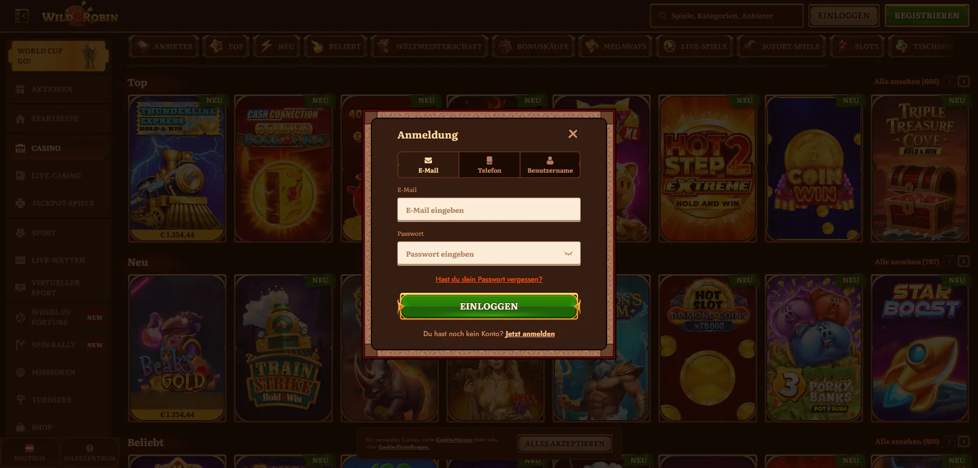 WildRobin Casino Live Casino &ndash; Live Dealer Spiele f&uuml;r &ouml;sterreichische Spieler